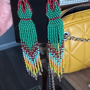 Fashion Jewelry Colorful Beaded Tassel Earrings